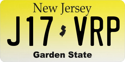 NJ license plate J17VRP