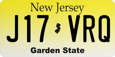 NJ license plate J17VRQ