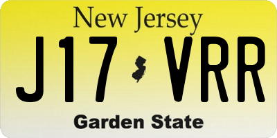 NJ license plate J17VRR
