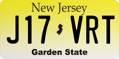 NJ license plate J17VRT