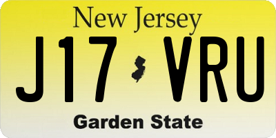 NJ license plate J17VRU