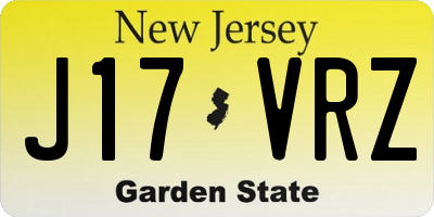 NJ license plate J17VRZ