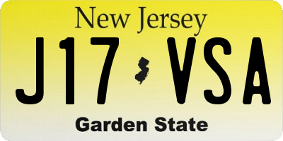 NJ license plate J17VSA