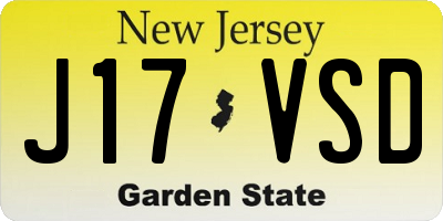 NJ license plate J17VSD