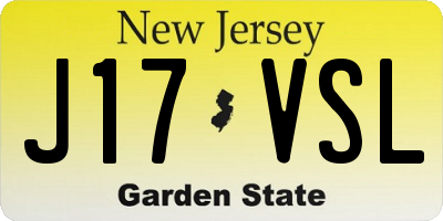 NJ license plate J17VSL