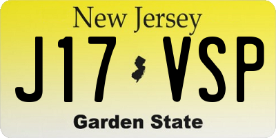 NJ license plate J17VSP