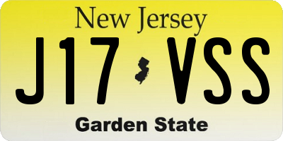 NJ license plate J17VSS