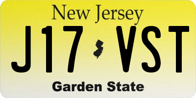NJ license plate J17VST