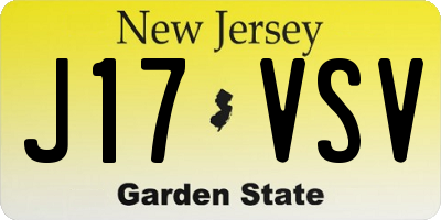 NJ license plate J17VSV