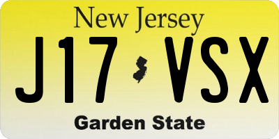 NJ license plate J17VSX