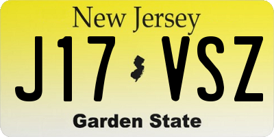 NJ license plate J17VSZ