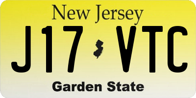 NJ license plate J17VTC