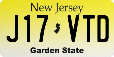 NJ license plate J17VTD