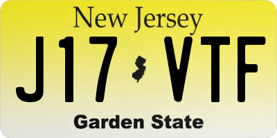 NJ license plate J17VTF