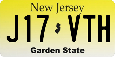 NJ license plate J17VTH