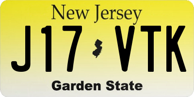 NJ license plate J17VTK