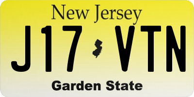 NJ license plate J17VTN