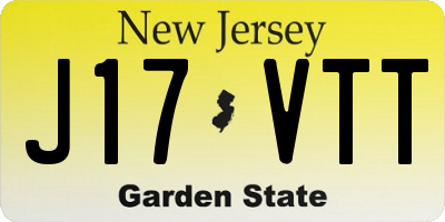 NJ license plate J17VTT