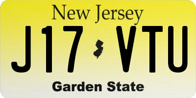 NJ license plate J17VTU