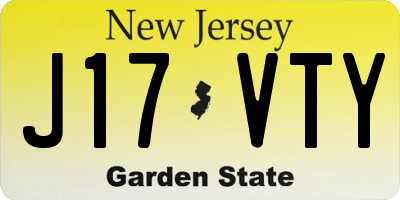 NJ license plate J17VTY