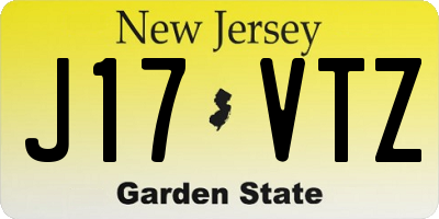 NJ license plate J17VTZ