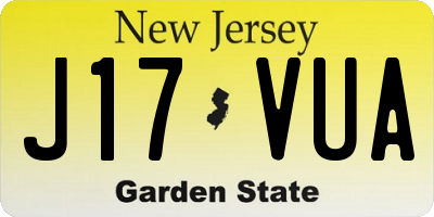 NJ license plate J17VUA
