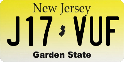 NJ license plate J17VUF