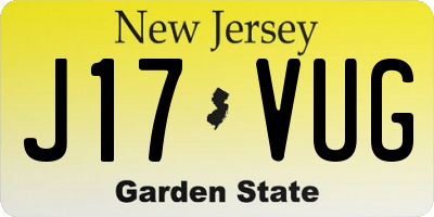 NJ license plate J17VUG