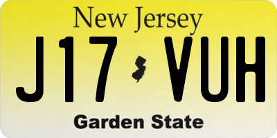 NJ license plate J17VUH