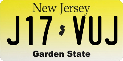 NJ license plate J17VUJ