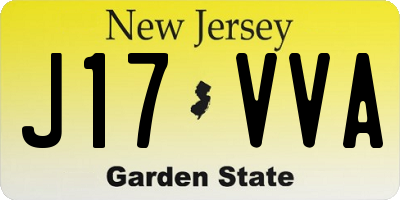NJ license plate J17VVA