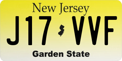 NJ license plate J17VVF