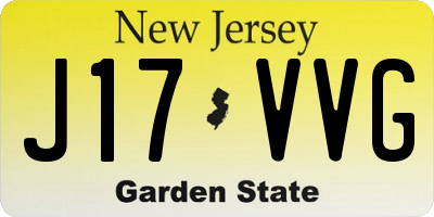 NJ license plate J17VVG