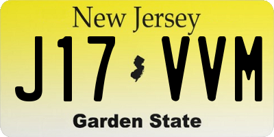 NJ license plate J17VVM