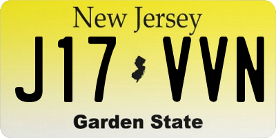 NJ license plate J17VVN
