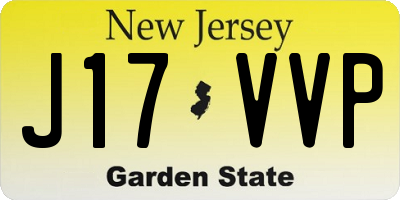 NJ license plate J17VVP
