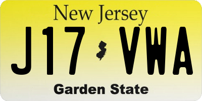 NJ license plate J17VWA