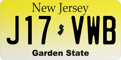 NJ license plate J17VWB