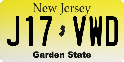 NJ license plate J17VWD