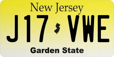NJ license plate J17VWE