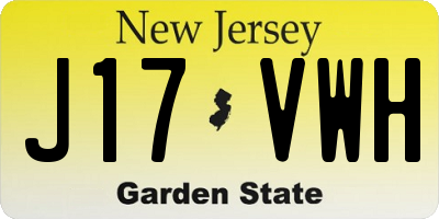 NJ license plate J17VWH