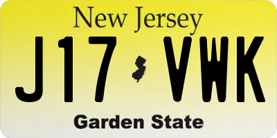 NJ license plate J17VWK
