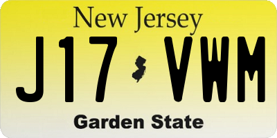 NJ license plate J17VWM