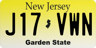 NJ license plate J17VWN