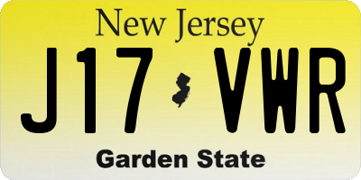 NJ license plate J17VWR
