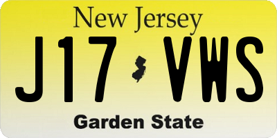 NJ license plate J17VWS