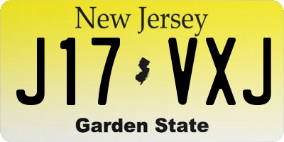 NJ license plate J17VXJ