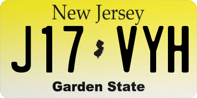 NJ license plate J17VYH