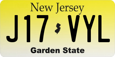 NJ license plate J17VYL