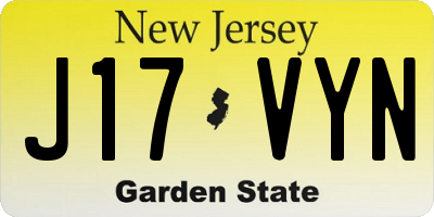 NJ license plate J17VYN